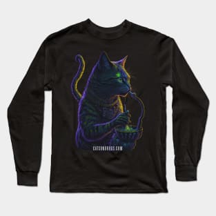 Techno T-Shirt - Psychedelic Techno Cat - Catsondrugs.com - Techno, rave, edm, festival, techno, trippy, music, 90s rave, psychedelic, party, trance, rave music, rave krispies, rave flyer T-Shirt Long Sleeve T-Shirt